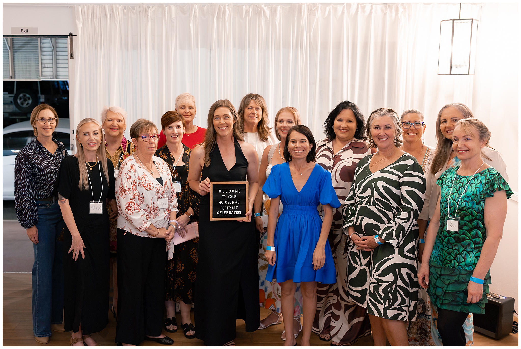 Group photo of the 40 Over 40 Project women, volume one, at the Barrel Room in Mackay